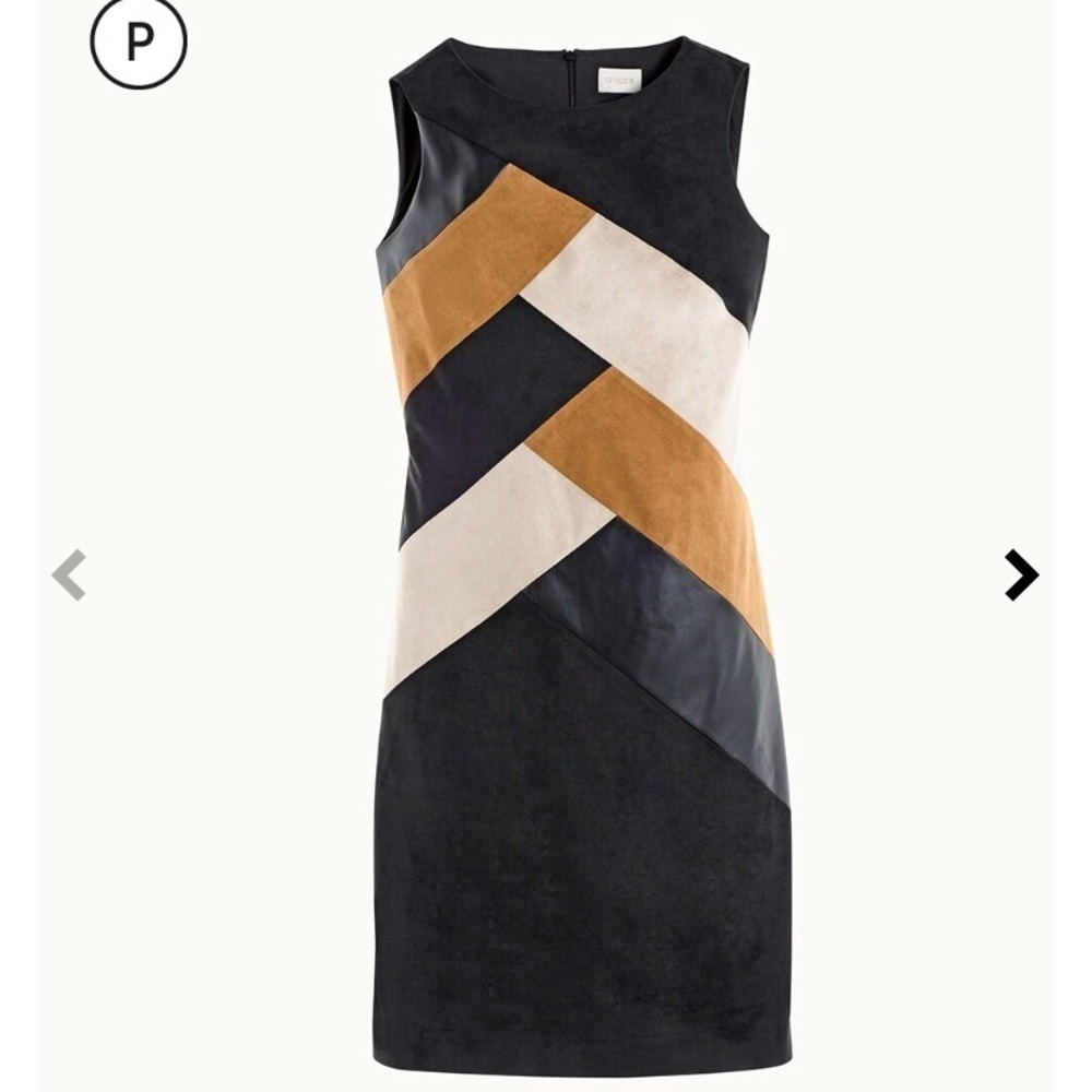 Chicos size 1 Neutral Color Blocking Sheath style dress